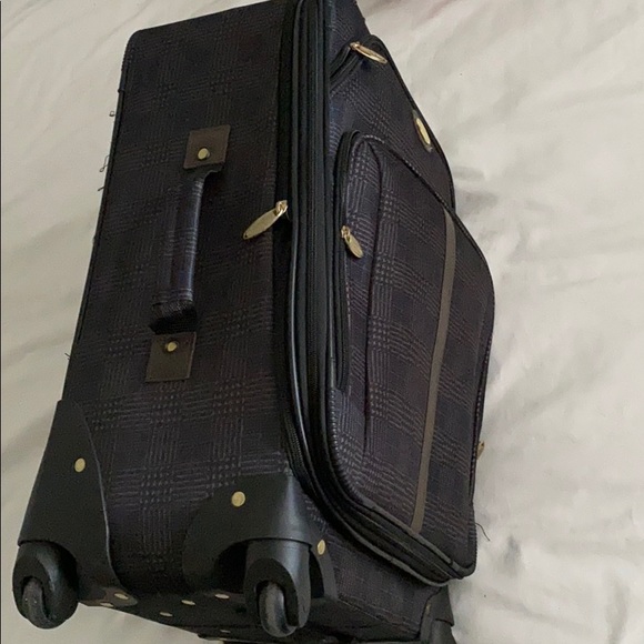 Carryon suitcase- blue and brown - Picture 3 of 7